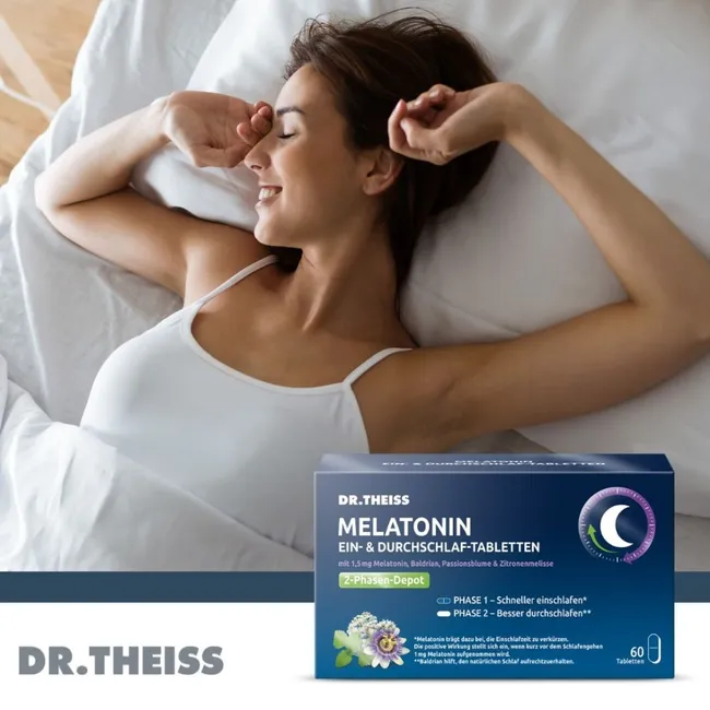 DR. THEISS MELATONIN TABLETTEN 30 viên - Thuốc uống giúp ngủ nhanh hơn và duy trì giấc ngủ cả đêm