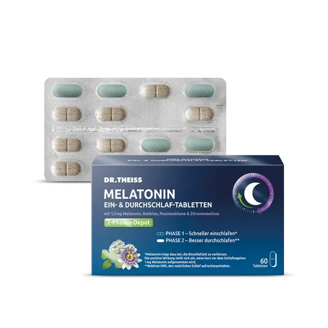 DR. THEISS MELATONIN TABLETTEN 30 viên - Thuốc uống giúp ngủ nhanh hơn và duy trì giấc ngủ cả đêm