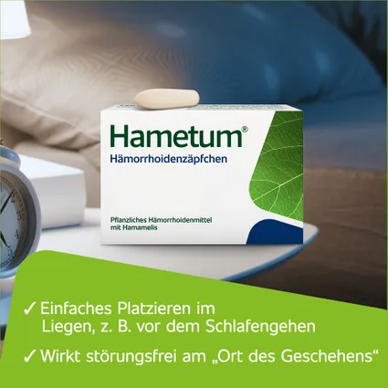 Hametum Zäpfchen 10 viên - Thuốc đặt ban đêm điều trị trĩ cấp tính giúp giảm đau và điều trị lâu dài