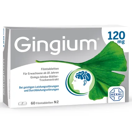 Gingium® 120 mg 60 viên - Thuốc tuần hoàn máu não, cải thiện trí nhớ