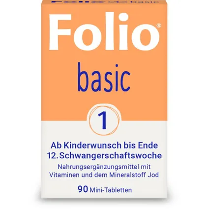 FOLIO 1 basic 180 viên - Sản phẩm bổ sung vitamin và khoáng chất cho phụ nữ muốn có con cho đến hết tuần thứ 12 của thai kì