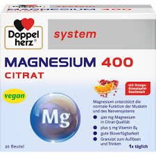 Doppelherz® system MAGNESIUM 400 CITRAT 60 gói - Hỗ trợ sức khỏe cơ bắp và hệ thần kinh