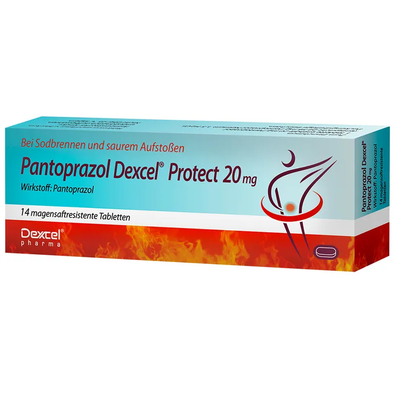 Pantoprazol Dexcel Protect 20 mg 14 viên - Thuốc điều trị các triệu chứng trào ngược axit dạ dày và ợ nóng