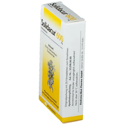 Solidacur 600 mg 20 viên - Thuốc thảo dược điều trị các bệnh viêm nhiễm đường tiết niệu, phòng ngừa sỏi tiết niệu và sỏi thận