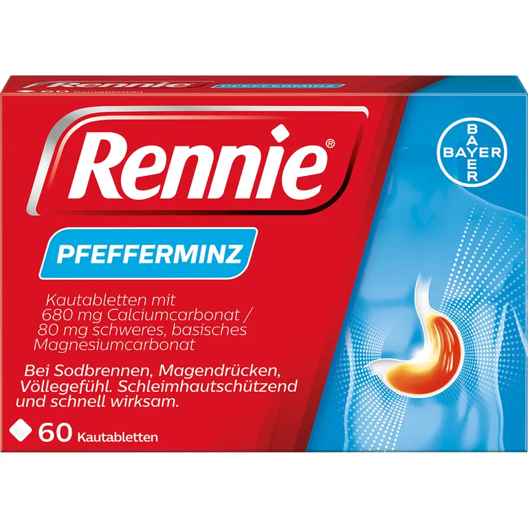 Rennie® Pfefferminz 60 viên - Thuốc kháng axit dạ dày