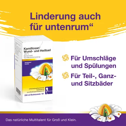 Kamillosan® Wund- und Heilbad 250 ml - Dung dịch dùng để tắm hoặc rửa vùng da bị tổn thương hoặc viêm nhiễm