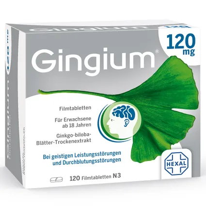 Gingium® 120 mg 120 viên - Thuốc tuần hoàn máu não, cải thiện trí nhớ