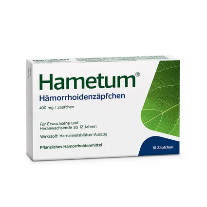 Hametum Zäpfchen 10 viên - Thuốc đặt ban đêm điều trị trĩ cấp tính giúp giảm đau và điều trị lâu dài