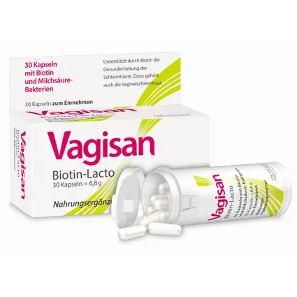 Vagisan Biotin-Lacto 30 viên - Sản phẩm bảo vệ niêm mạc và sức khỏe màng nhầy âm đạo