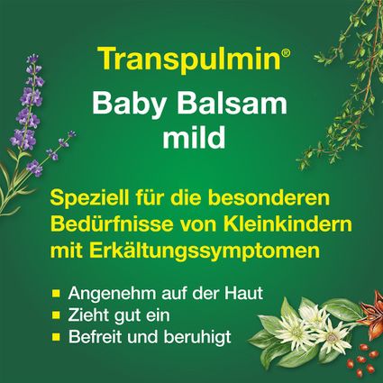 Transpulmin Baby Balsam mild 40 ml - Sản phẩm hỗ trợ điều trị cảm lạnh cho trẻ em từ 3 tháng tuổi trở lên