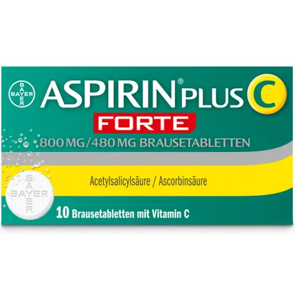 Aspirin® Plus C Forte Brausetabletten 10 viên - Thuốc giảm đau , hạ sốt , chống viêm và tăng cường miễn dịch