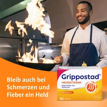 Grippostad® Heißgetränk 10 gói - Thuốc bột giúp giảm đau, hạ sốt và tăng cường hệ miễn dịch phù hợp cho trẻ em từ 10 tuổi trở lên