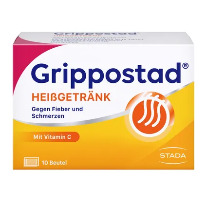 Grippostad® Heißgetränk 10 gói - Thuốc bột giúp giảm đau, hạ sốt và tăng cường hệ miễn dịch phù hợp cho trẻ em từ 10 tuổi trở lên