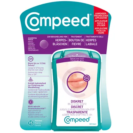 Compeed® Herpesbläschen Patch 15 miếng - Miếng dán trị mụn rộp ở môi