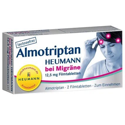 Almotriptan Heumann 12,5 mg 2 viên - Thuốc điều trị đau nửa đầu cấp tính