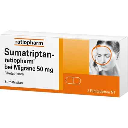 Sumatriptan-ratiopharm® 50 mg 2 viên - Thuốc điều trị đau nửa đầu cấp tính