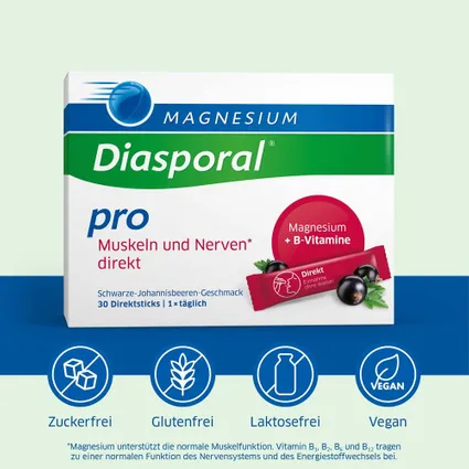 Magnesium-Diasporal® Pro Muskeln und Nerven 30 gói - Thực phẩm bổ sung hỗ trợ điều trị đau đầu