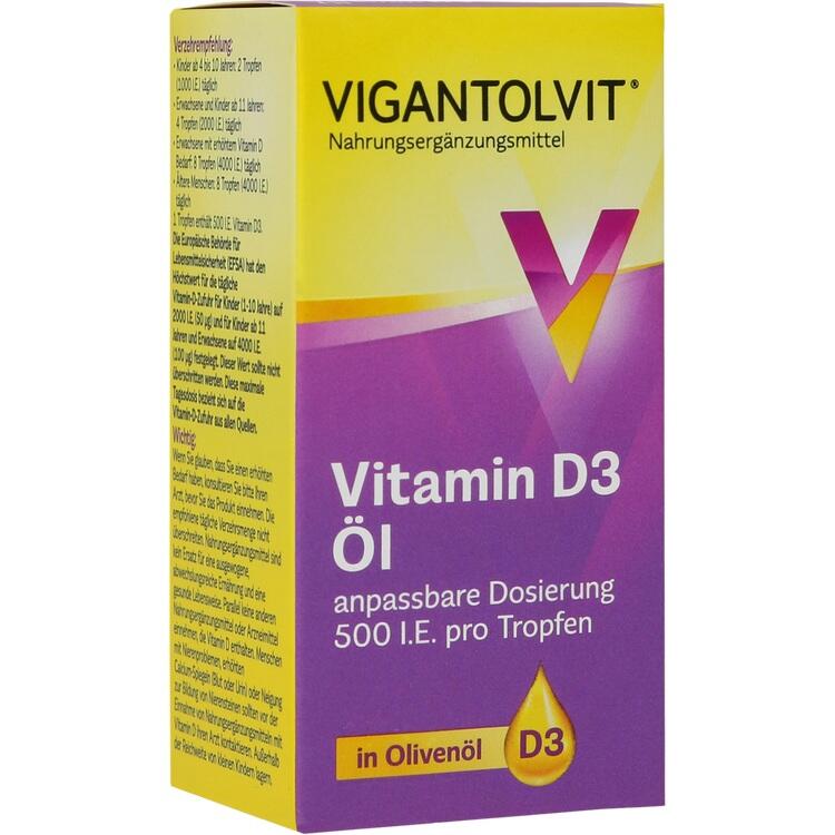 Vitamin D3 VIGANTOLVIT Öl - Thực phẩm bổ sung giúp bổ sung vitamin D3 hỗ trợ hệ miễn dịch, sức khỏe xương và cơ bắp