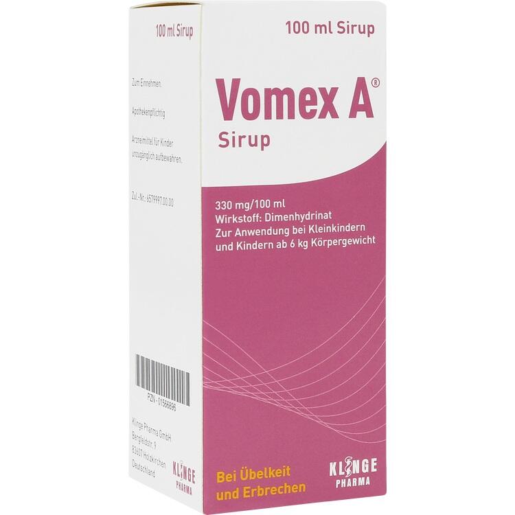 VOMEX A Sirup - Thuốc chống nôn và say tàu xe cho bé từ 6kg trở lên