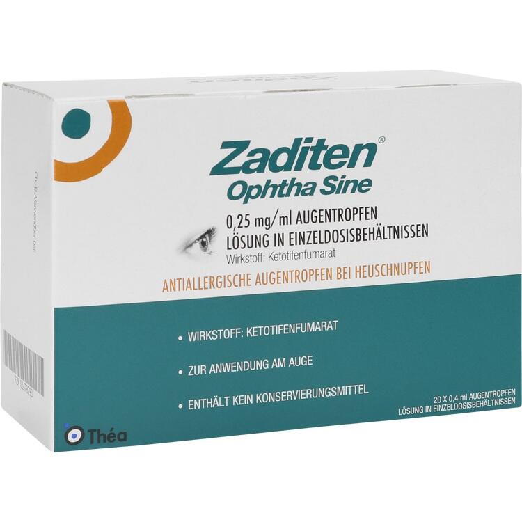 Zaditen® Ophtha sine - Giảm ngứa, đỏ mắt, chảy nước mắt cho người lớn và trẻ từ 3 tuổi