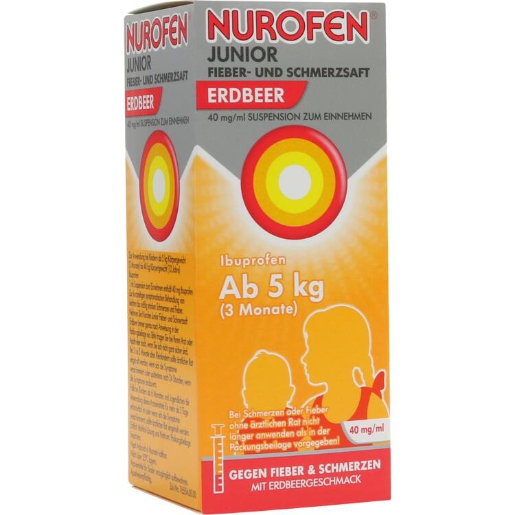 NUROFEN® Junior Erdbeer - Thuốc giảm đau , hạ sốt dành cho trẻ em từ 3 tháng tuổi trở lên