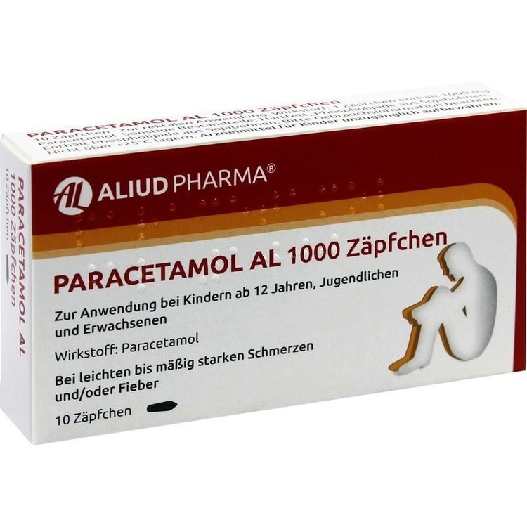Paracetamol AL 1000 Zäpfchen - Đau đầu và hạ sốt cho người cân nặng từ 43 kg trở lên