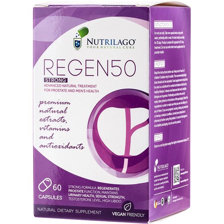 Nutrilago® REGEN50 STRONG - Giảm triệu chứng tiểu tiện khó, tiểu nhiều lần ở Nam giới