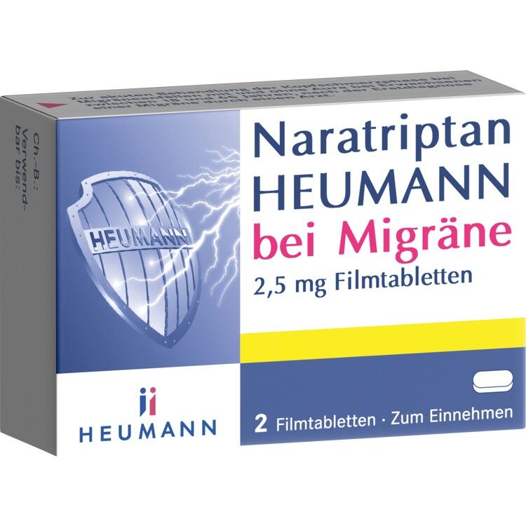 Naratriptan Heumann bei Migräne 2.5 mg - Thuốc điều trị đau nửa đầu