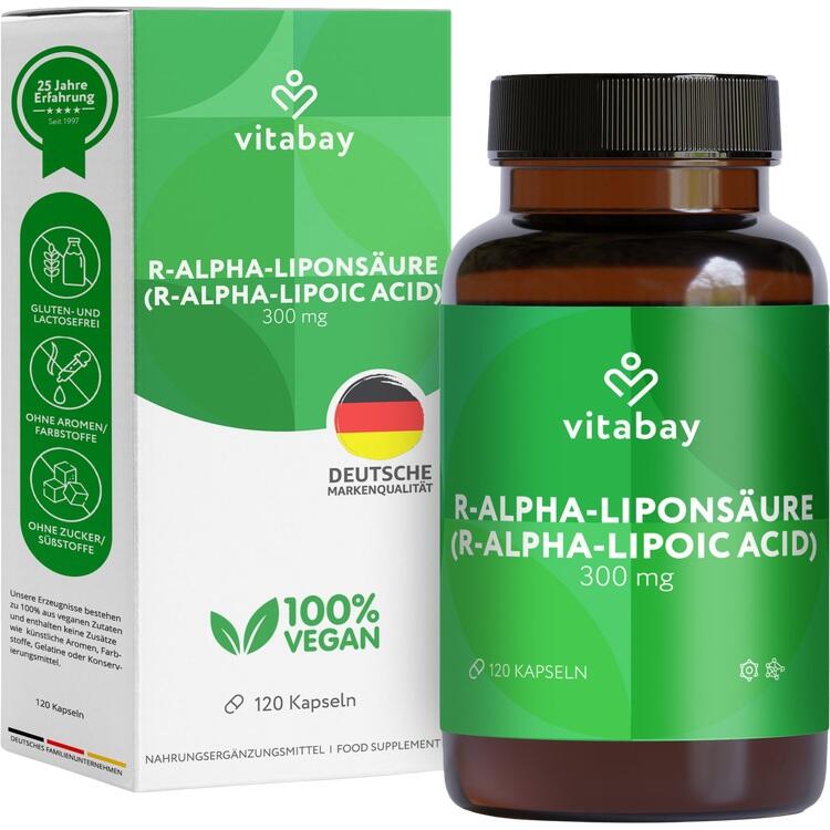 Vitabay R-Alpha-Lipoic Acid 300 mg - Hỗ trợ sức khỏe tim mạch, gan và hệ thần kinh