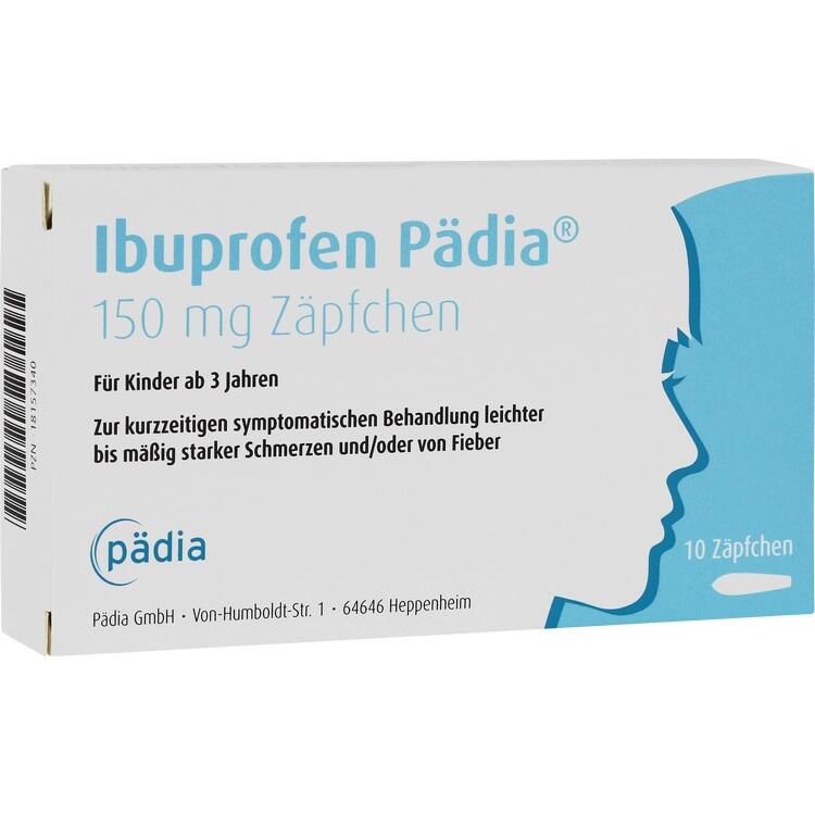 Ibuprofen Pädia® 150 mg - Thuốc đạn giúp giảm đau hạ sốt dành cho trẻ em từ 3 tuổi trở lên