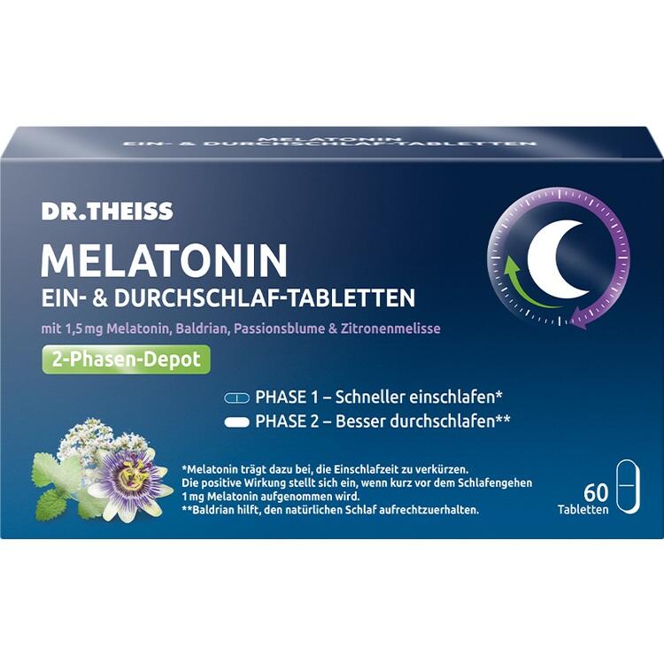 DR. THEISS MELATONIN TABLETTEN - Thuốc uống giúp ngủ nhanh hơn và duy trì giấc ngủ cả đêm
