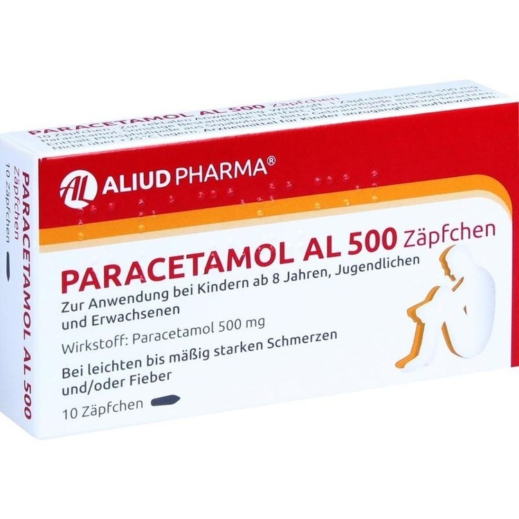 Paracetamol AL 500 Zäpfchen - Thuốc đau đầu và hạ sốt cho người lớn và trẻ từ 8 tuổi