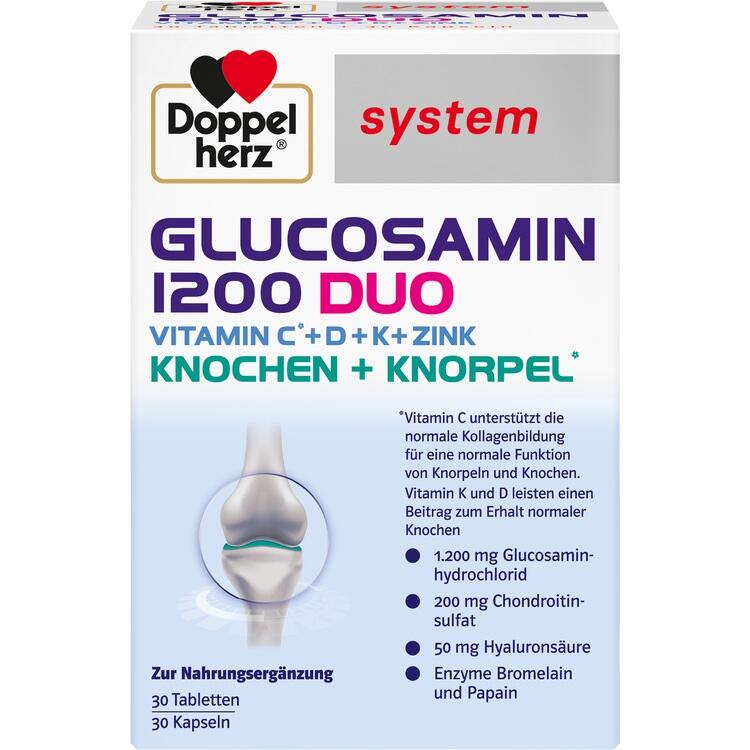 Doppelherz® system GLUCOSAMIN 1200 DUO - Giảm nguy cơ đau nhức xương khớp