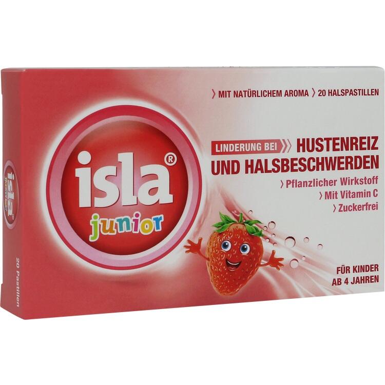 Isla® Junior - Viên ngậm hương dâu bảo vệ niêm mạc họng và làm dịu cơn ho