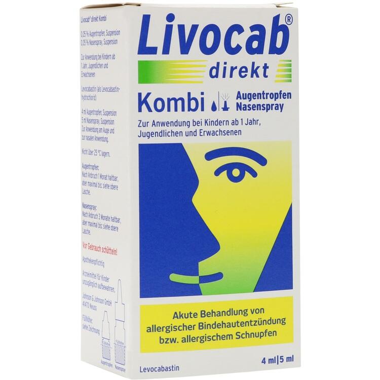 Livocab® direkt Kombi - Thuốc giảm ngứa, đỏ mắt, nghẹt mũi và chảy nước mũi cho trẻ từ 1 tuổi, trẻ em và người lớn